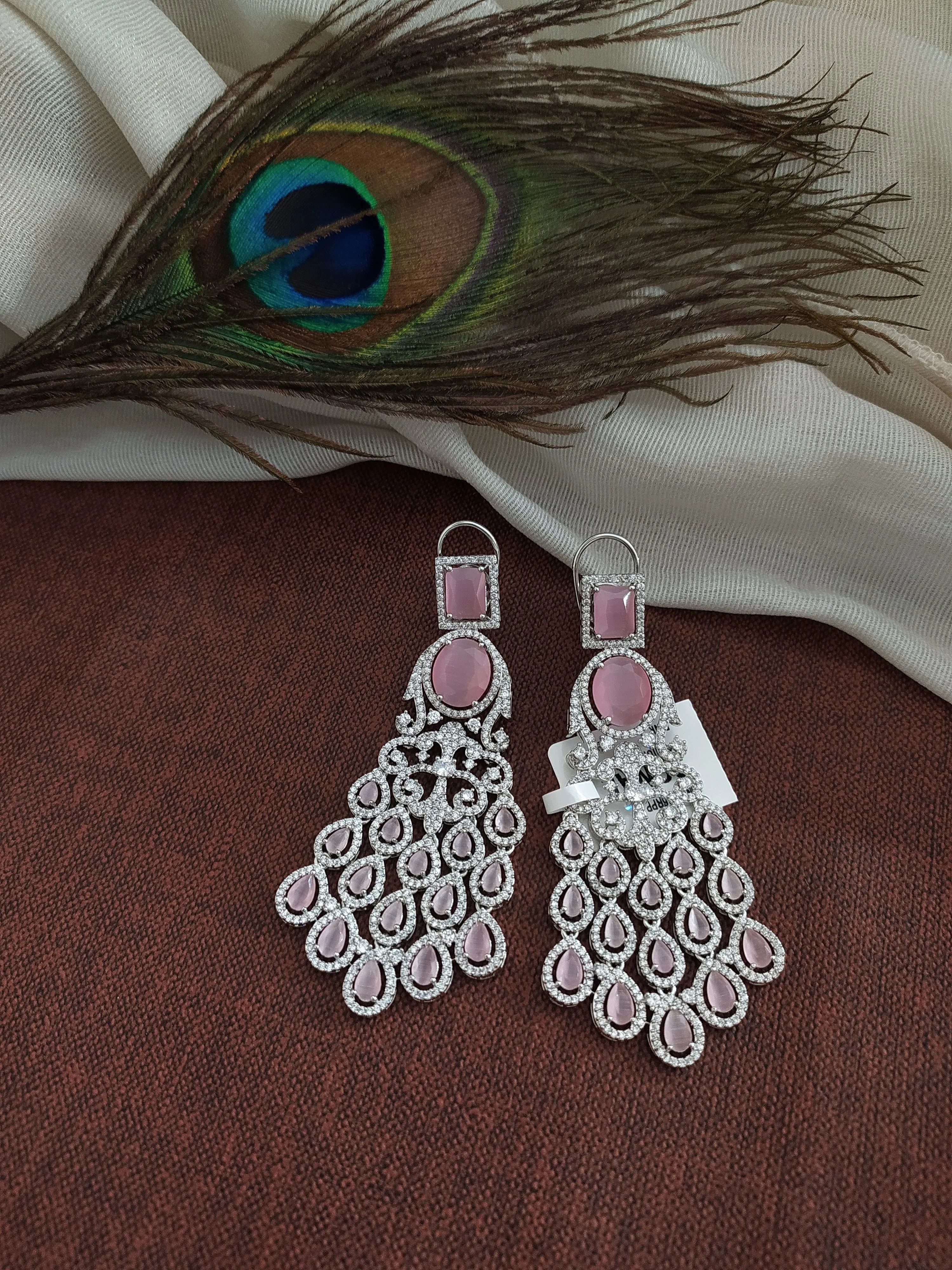 Silver-plated Chandelier Style Drop Earrings