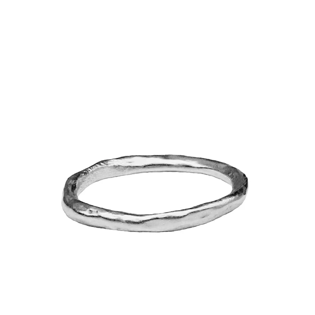 Skinny Organic Stacking Ring | Sterling