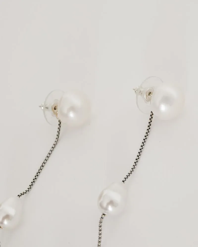 Small Faux Pearl Drop Earrings