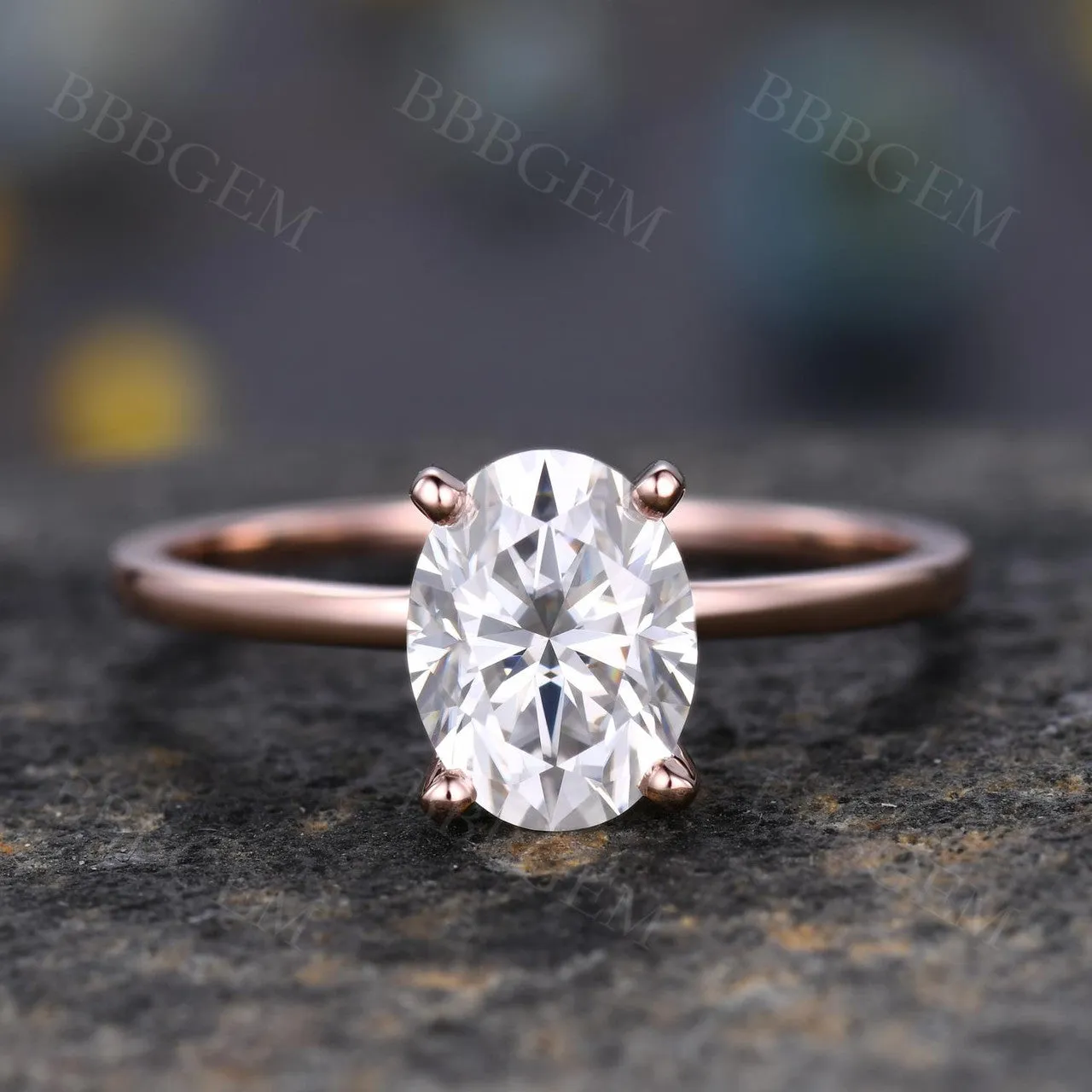 Solitaire Moissanite Engagement Ring Charles & Colvard Simply Antique Design