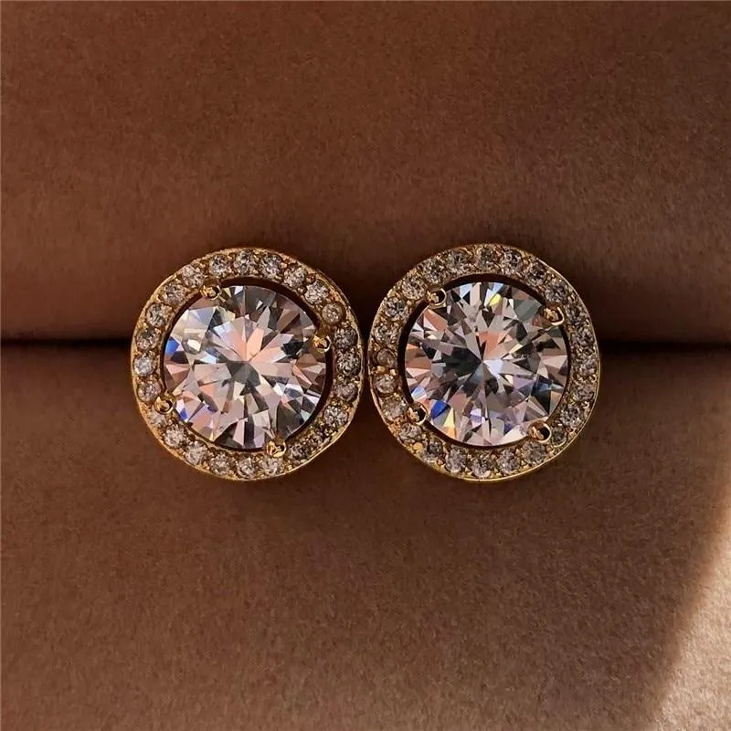 Sparkly Stud Earrings For Women Romantic Elegant Female Daily Earrings