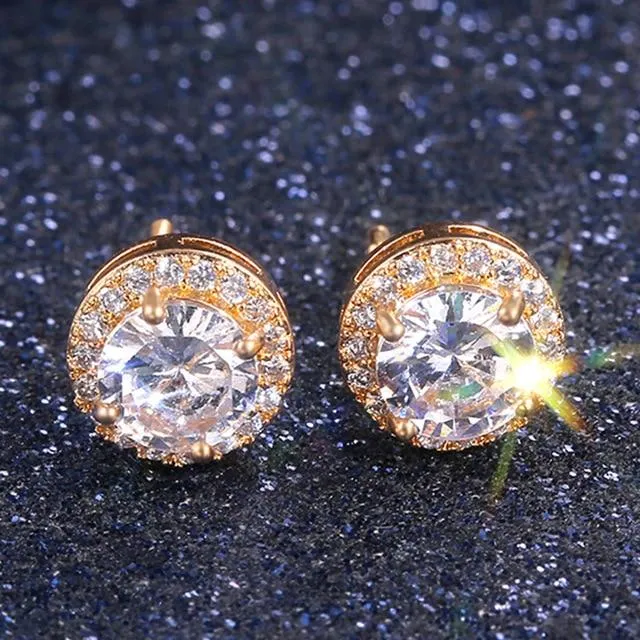 Sparkly Stud Earrings For Women Romantic Elegant Female Daily Earrings