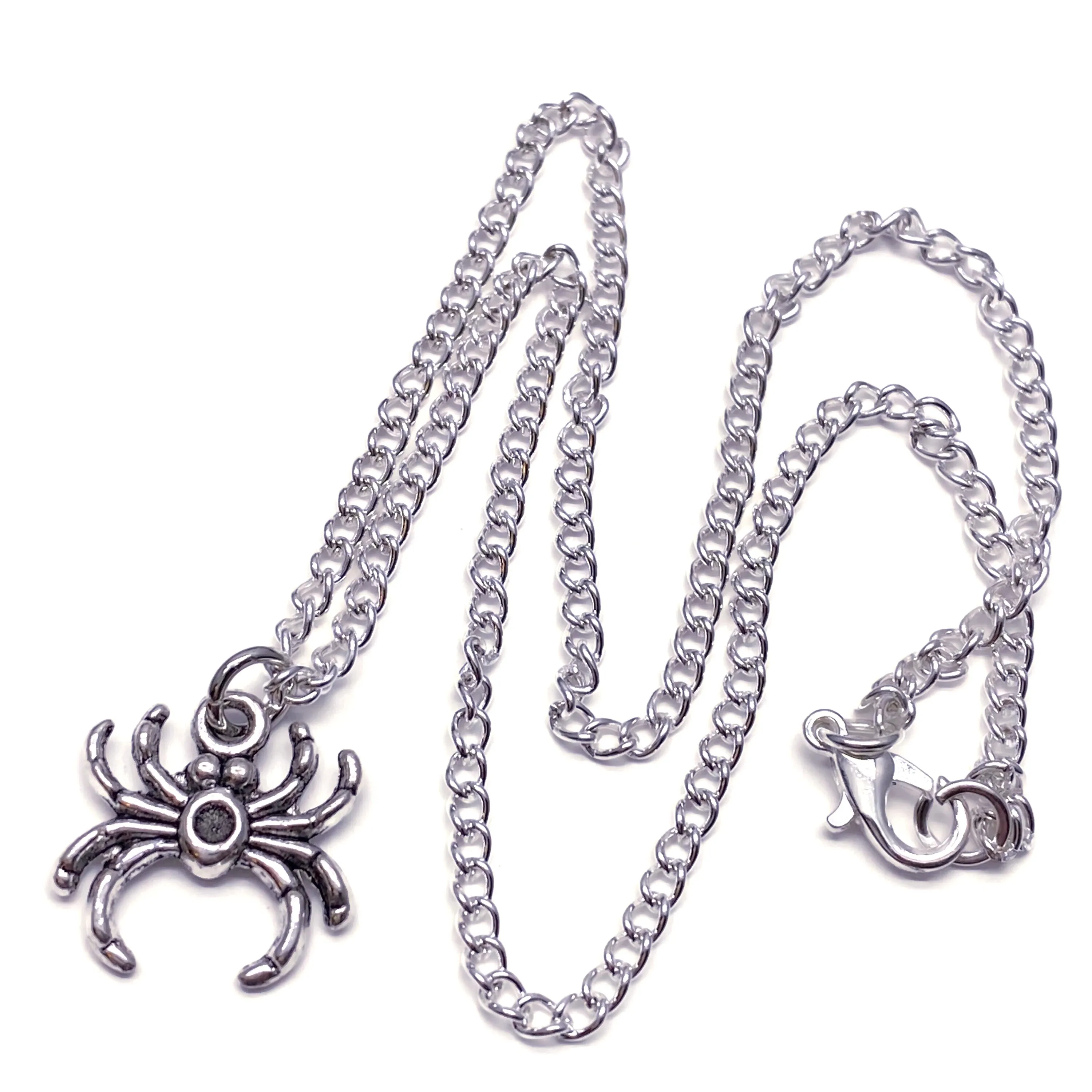 Spider Charm Silver Plated Pendant Necklace