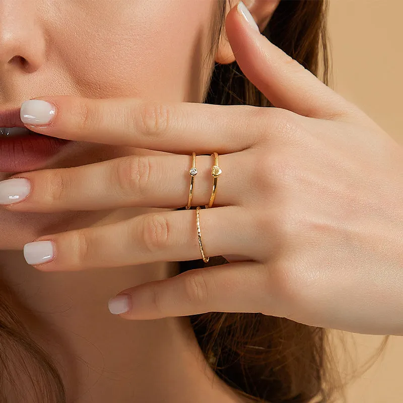 Stackable Gold Plated Heart Ring