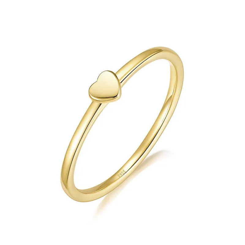 Stackable Gold Plated Heart Ring