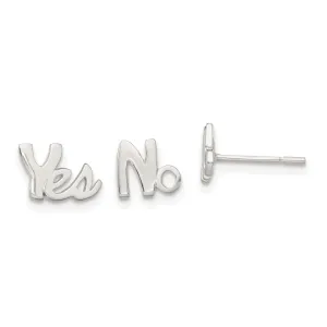 Sterling Silver 6X10MM Stud Yes No Earrings