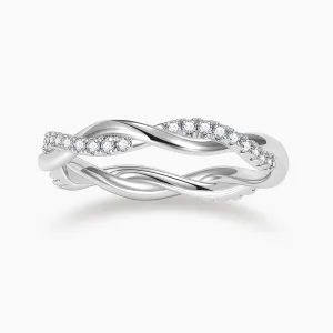 Sterling Silver Cubic Zirconia Twisted Rope Eternity