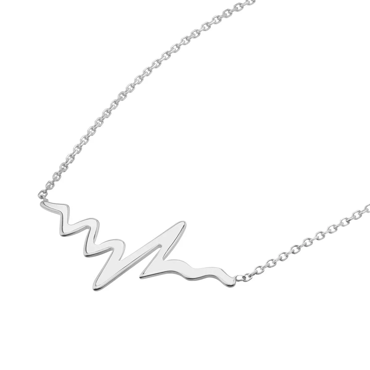 Sterling Silver Heart Beat Necklace