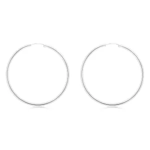 Sterling Silver Plain 40mm Sleeper Earrings