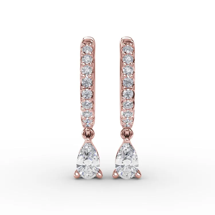 Teardrop Diamond Drop Earrings