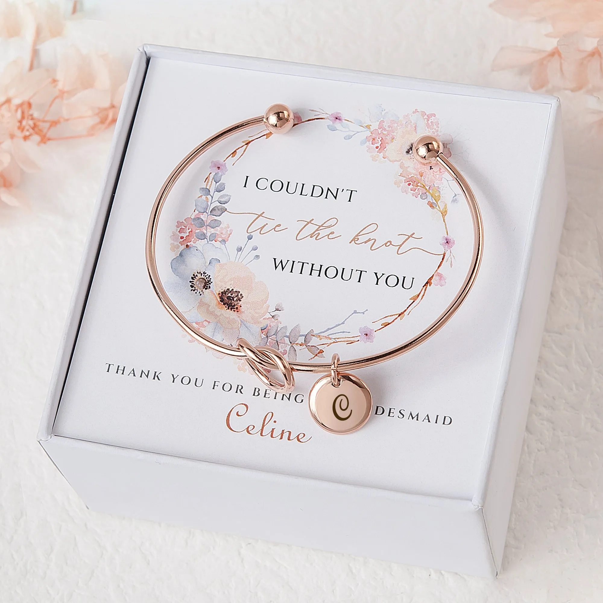 Tie the Knot Bridesmaid Proposal Charm Bracelet