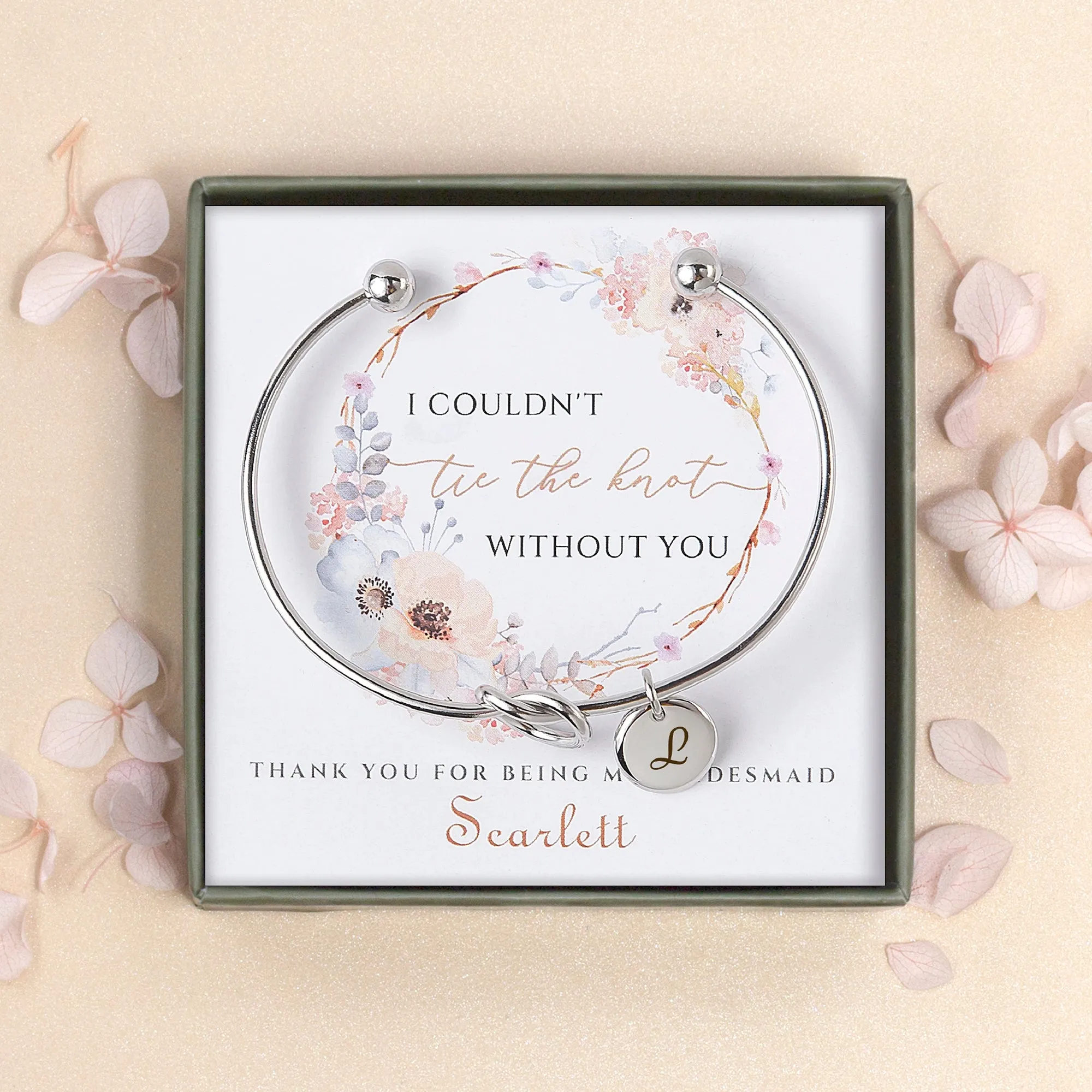 Tie the Knot Bridesmaid Proposal Charm Bracelet