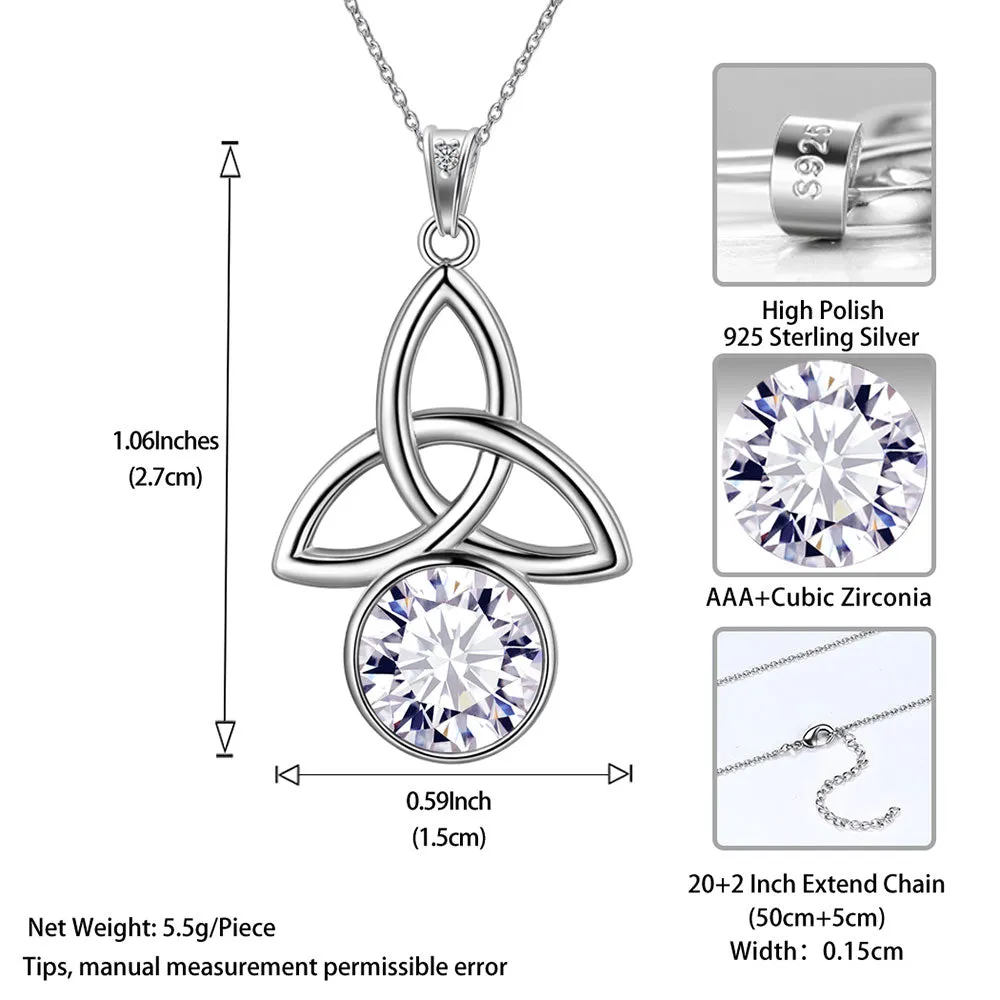 Tokyo Mart Celtic Knot Birthstone Necklace Pendant Women Girls Birthsday Gift Crystal Luck Knot Jewelry