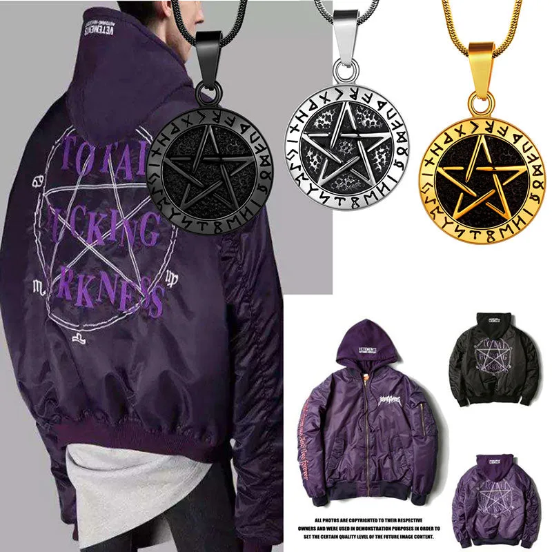 Tokyo Mart Wiccan Men's Pentagram Necklace Brisingamen Pendant Jewelry Stainless Steel