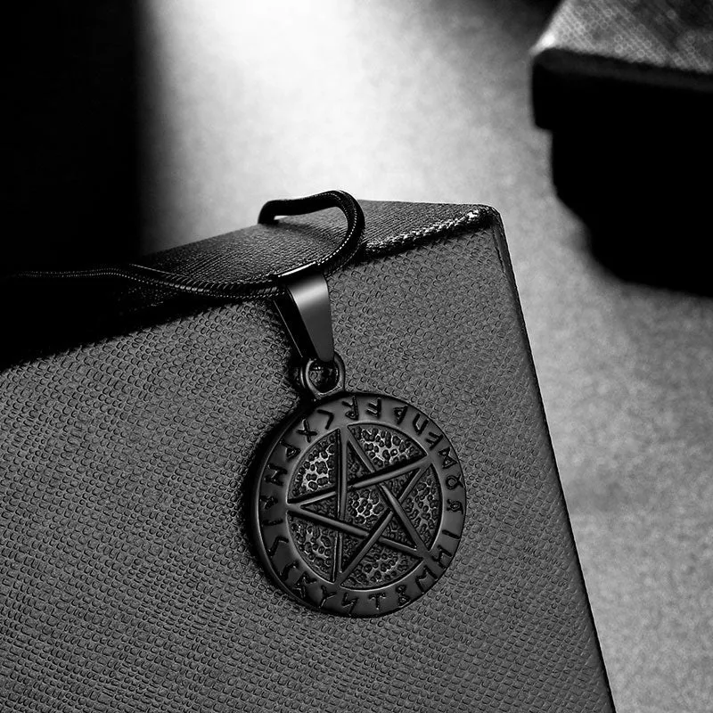 Tokyo Mart Wiccan Men's Pentagram Necklace Brisingamen Pendant Jewelry Stainless Steel