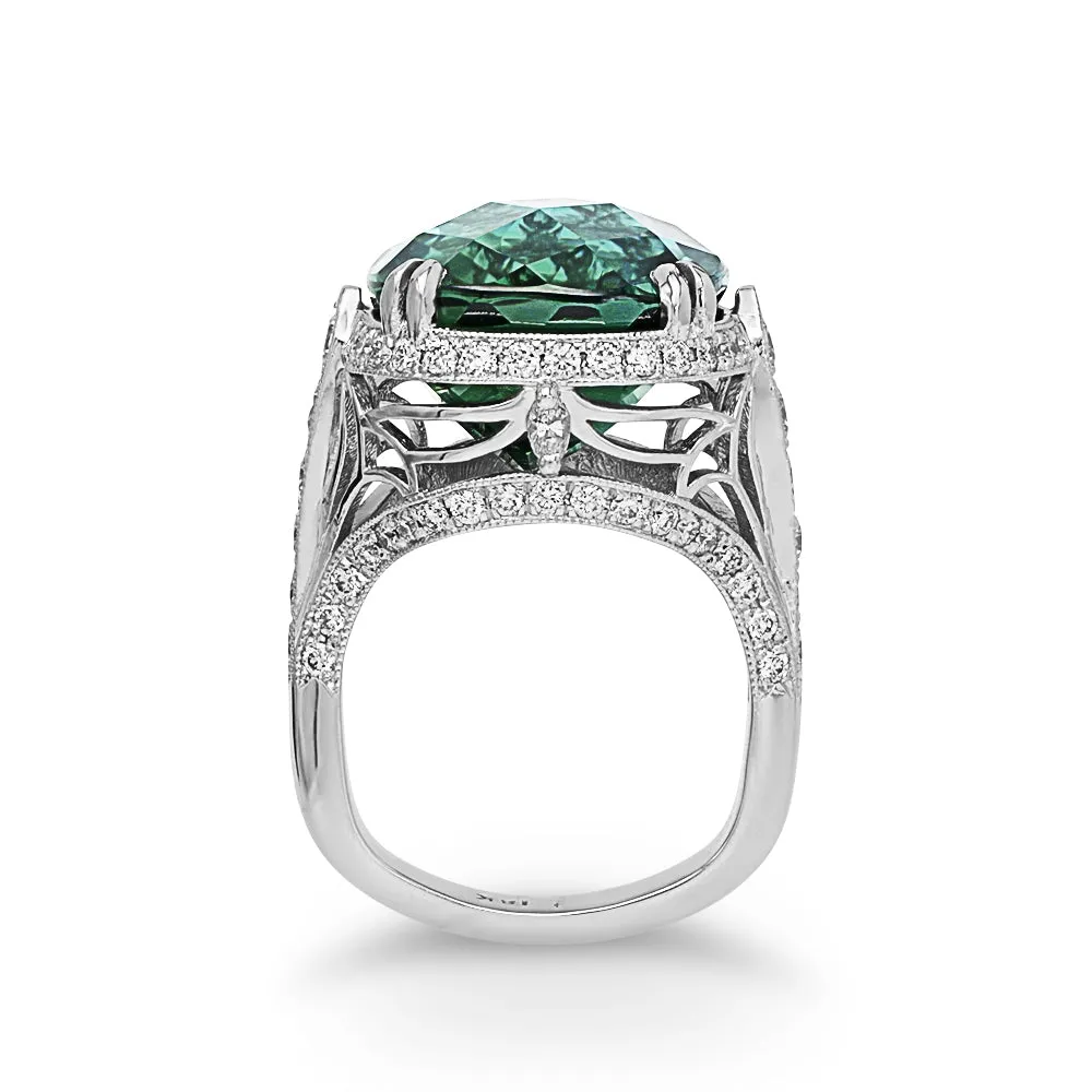 Tourmaline and Diamond Ring