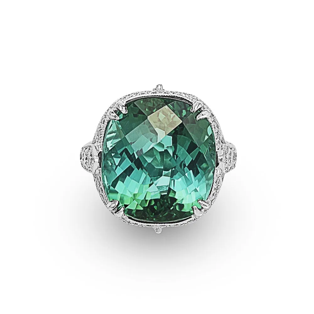 Tourmaline and Diamond Ring