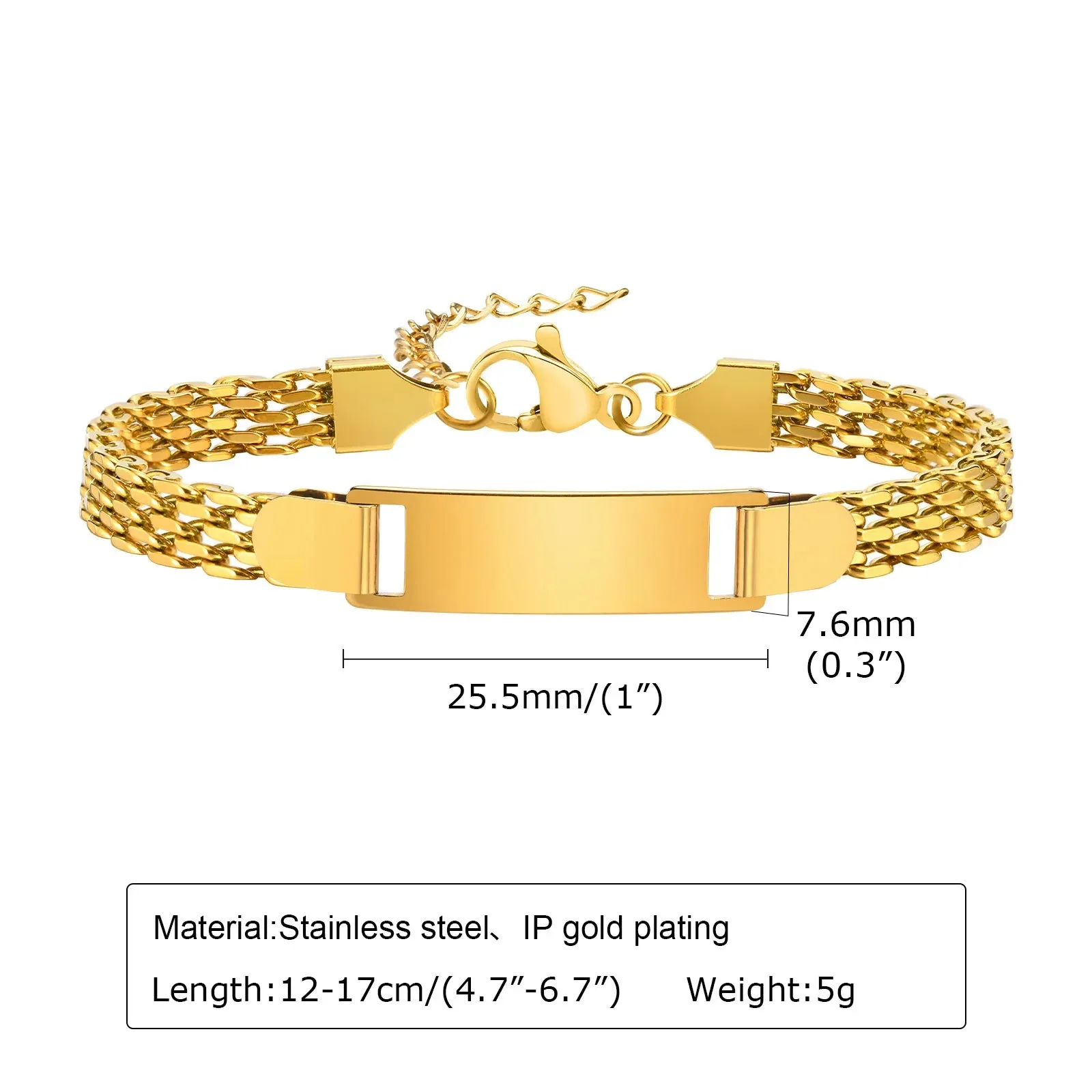 Vnox Personalized Baby Kids Name Bracelets, Gold Color Stainless Steel Mesh Band Wristband, Customized Gift To Newborns