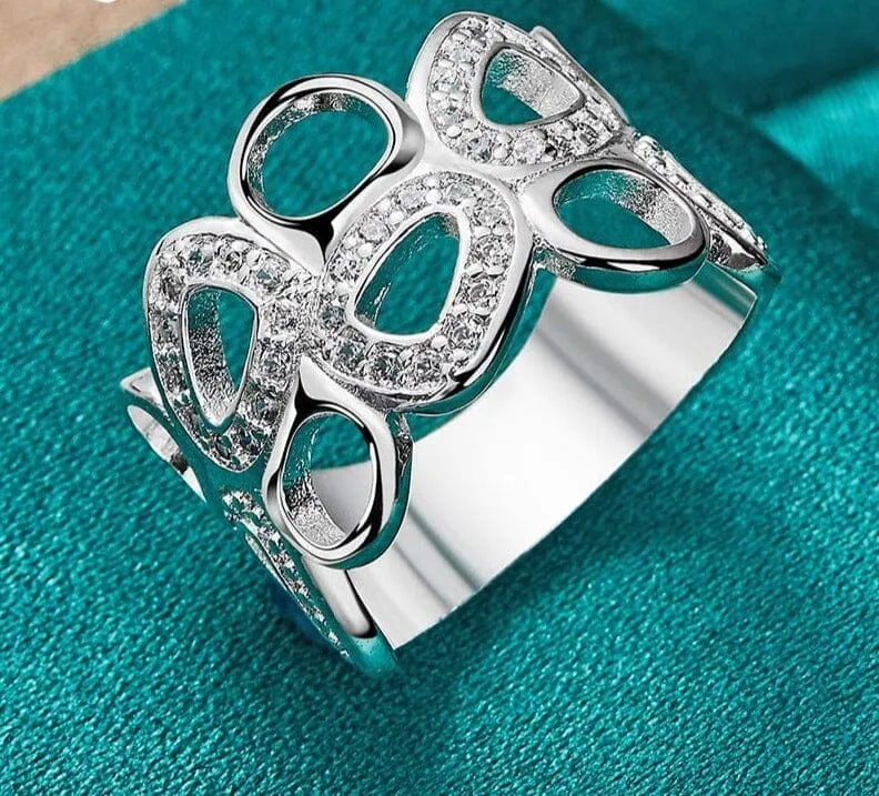 Wide Cutout Silver Ring